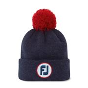 FootJoy FJ Solid Pom Pom Golf Beanie Hat - Navy