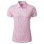 FootJoy Ladies Floral Print Lisle Golf Polo Shirt - White/Hot Pink - thumbnail image 1