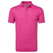 FootJoy Painted Floral Lisle Golf Polo - Berry