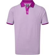 FootJoy Pique Mini Stripe Golf Polo Shirt - Purple