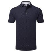 FootJoy Stretch Lisle Dot Print Golf Polo - Navy