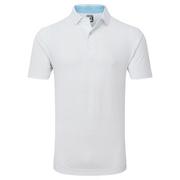 FootJoy Stretch Lisle Dot Print Golf Polo - White