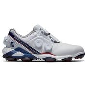 FootJoy Tour Alpha 2.0 Triple BOA Mens Golf Shoes - White/Navy/Red