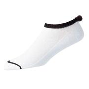 Footjoy ProDry Lightweight Pom Pom Ladies Golf Socks - White/Black