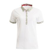 Next product: Green Lamb Frankie Print Trim Golf Polo Shirt - White