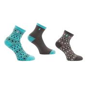 Green Lamb Hannah Patterned Socks -3pr pack - Lagoon Main