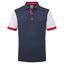 FootJoy Junior Colourblock Golf Polo Shirt - Navy - thumbnail image 1