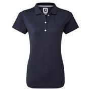 FootJoy Ladies Stretch Pique Solid Golf Polo Shirt - Navy