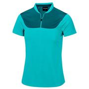 Galvin Green Marlene Ventil8 Half Zip Golf Polo Shirt - Jade/Peacock