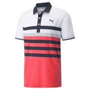 Puma Mattr One Way Golf Polo Shirt - Pink/White