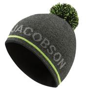 Oscar Jacobson Monroe Golf Bobble Hat - Pewter/Lime