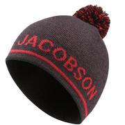 Oscar Jacobson Monroe Golf Bobble Hat - Plum/Red