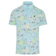 Next product: Original Penguin All Over 60's Heritage Print Golf Polo -  Tanager Turquoise