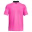 Under Armour Performance 3.0 Colourblock Golf Polo Shirt - Black/Pink - thumbnail image 2