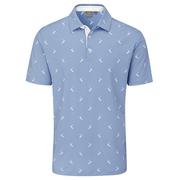 Ping Gold Putter Printed Golf Polo Shirt - Spring Blue