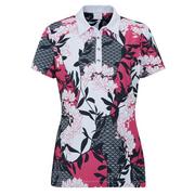 Ping Ladies Rumour Printed Golf Polo - Pink Blossom/White