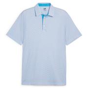 Puma MATTR Palm Deco Polo - Aqua Blue/Garnet Rose