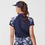 Rohnisch Womens Leaf Block Polo Shirt - Navy Leaves Model Back - thumbnail image 3