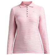Rohnisch Wave Womens Long Sleeve Golf Poloshirt - Rose Pink