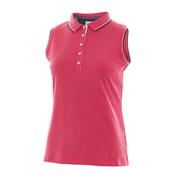 Green Lamb Womens Pam Jersey Sleeveless Polo Shirt Front Thumbnail