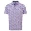 FootJoy Shadow Palm Print Pique Golf Polo Shirt - Lavender/Navy - thumbnail image 1