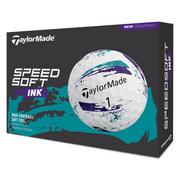 TaylorMade SpeedSoft Ink Golf Balls - Purple Teal