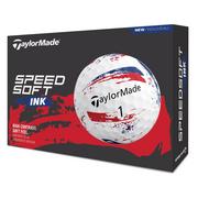 TaylorMade SpeedSoft Ink Golf Balls - Red/Blue