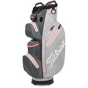 Titleist StaDry Waterproof 14 Way Golf Cart Bag 2023 - Grey/Charcoal/Coral