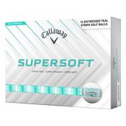 Callaway Supersoft Distressed Stripe Golf Balls - White/Teal