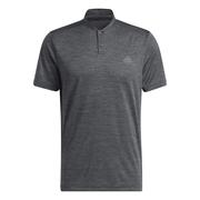 adidas Textured Stripe Golf Polo - Black