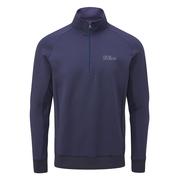 Oscar Jacobson Trent Tour Mid Layer Golf Sweater - Solid Navy