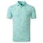 FootJoy Tropic Print Lisle Golf Polo Shirt - Aqua Surf - thumbnail image 1