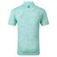 FootJoy Tropic Print Lisle Golf Polo Shirt - Aqua Surf - thumbnail image 2