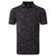 FootJoy Tropic Print Lisle Golf Polo Shirt - Black - thumbnail image 1