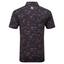 FootJoy Tropic Print Lisle Golf Polo Shirt - Black