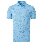 Next product: FootJoy Tropic Print Lisle Golf Polo Shirt - Blue