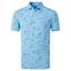 FootJoy Tropic Print Lisle Golf Polo Shirt - Blue - thumbnail image 1