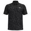 Under Armour Tee To Green Printed Golf Polo Shirt - Black/Castlerock/White - thumbnail image 1