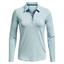 Under Armour Womens UA Zinger MicroStripe Long Sleeve Golf Polo - Fuse Teal - thumbnail image 1