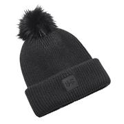 Under Armour Womens ColdGear Infrared Halftime Ribbed Pom Beanie - Black