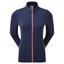 FootJoy Womens Full-Zip Lightweight Tonal Stripe Midlayer Sweater - Navy - thumbnail image 1