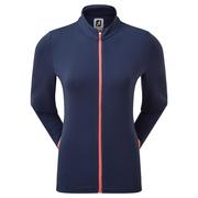 FootJoy Womens Full-Zip Lightweight Tonal Stripe Midlayer Sweater - Navy