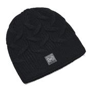 Under Armour Womens UA Halftime Cable Knit Beanie - Black/Jet Gray/Halo Gray