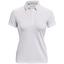 Under Armour Womens Zinger Short Sleeve Golf Polo Shirt - White/Silver - thumbnail image 1