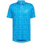 adidas Lines Jaquard Golf Polo Shirt - Blue