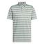 adidas 2 Colour Stripe Mens Golf Polo Shirt - Silver/Green - thumbnail image 1