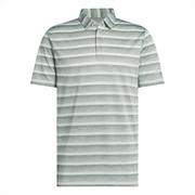 adidas 2 Colour Stripe Mens Golf Polo Shirt - Silver/Green