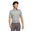 adidas 2 Colour Stripe Mens Golf Polo Shirt - Silver/Green - thumbnail image 2