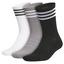adidas Crew Golf Socks 3 Pair Pack - White/Grey/Black - thumbnail image 1