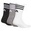 adidas Crew Golf Socks 3 Pair Pack - White/Grey/Black - thumbnail image 2